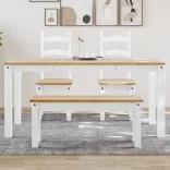 PANAMA fehér tömör fenyőfa ebédlőasztal 160 x 80 x 75 cm