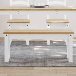 PANAMA fehér tömör fenyőfa étkezőpad 105 x 30 x 45 cm