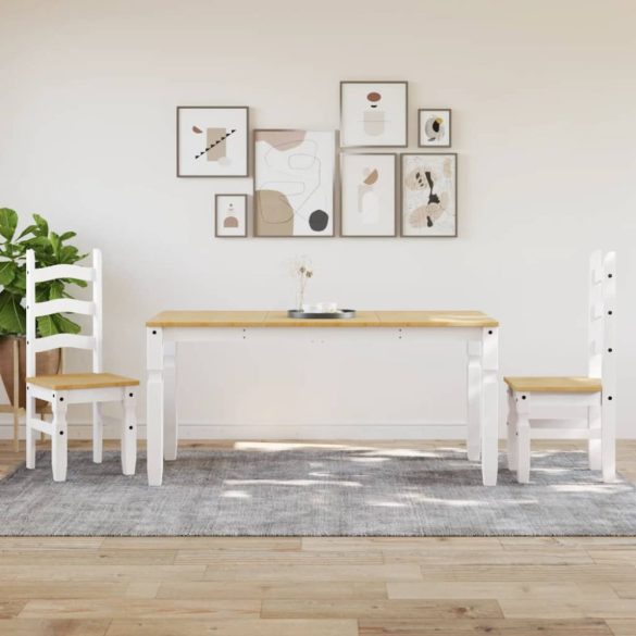 Corona fehér tömör fenyőfa ebédlőasztal 160 x 80 x 75 cm