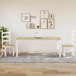 Corona fehér tömör fenyőfa ebédlőasztal 180 x 90 x 75 cm