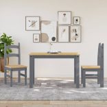 2 db szürke tömör fenyőfa étkezőszék 40x46x99 cm