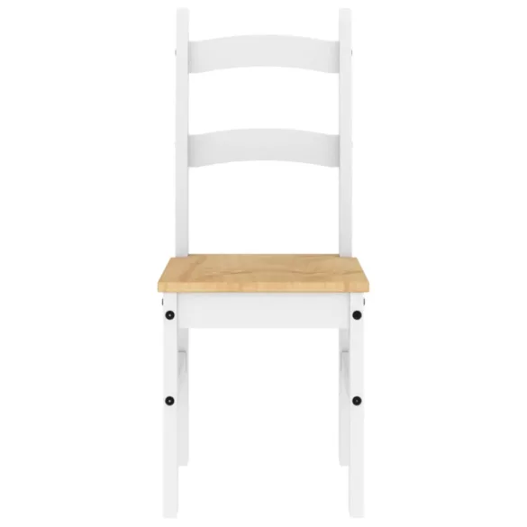 2 db fehér tömör fenyőfa étkezőszék 40x46x99 cm