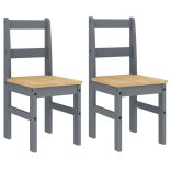 PANAMA 2 db szürke tömör fenyőfa étkezőszék 40x46x90 cm