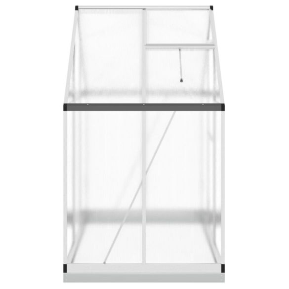 ezüstszínű alumínium melegház alapvázzal 169 x 114 x 202 cm