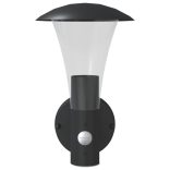 fekete rozsdamentes acél kültéri érzékelős falilámpa