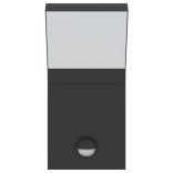 fekete öntött alumínium kültéri érzékelős LED-es falilámpa