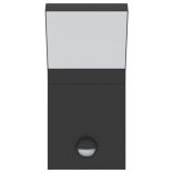 fekete öntött alumínium kültéri érzékelős LED-es falilámpa