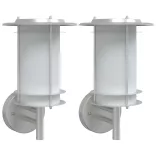 2 db ezüstszínű rozsdamentes acél kültéri falilámpa