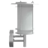 2 db ezüstszínű rozsdamentes acél kültéri falilámpa