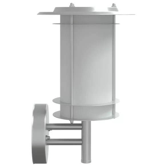 2 db ezüstszínű rozsdamentes acél kültéri falilámpa