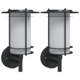 2 db fekete rozsdamentes acél kültéri falilámpa