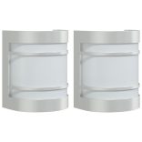 2 db ezüstszínű rozsdamentes acél kültéri falilámpa