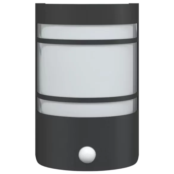 2 db fekete rozsdamentes acél kültéri érzékelős falilámpa