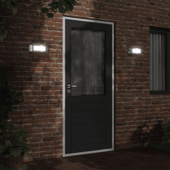 2 db ezüstszínű rozsdamentes acél kültéri falilámpa