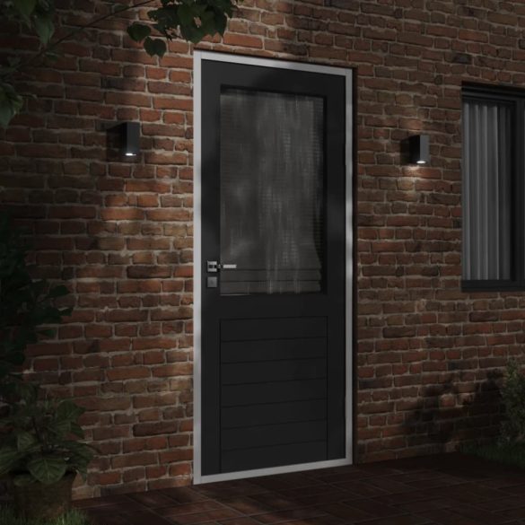 2 db fekete öntött alumínium kültéri falilámpa