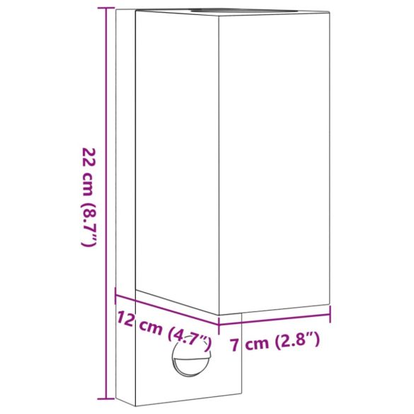 fekete öntött alumínium kültéri érzékelős falilámpa
