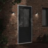 2 db fekete öntött alumínium kültéri falilámpa