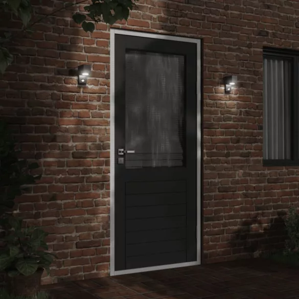 fekete öntött alumínium kültéri érzékelős falilámpa