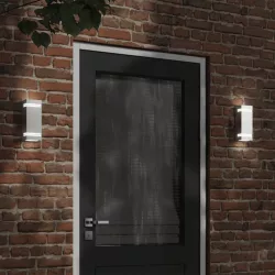 2 db ezüstszínű rozsdamentes acél kültéri falilámpa