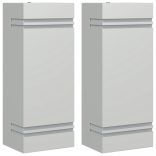 2 db ezüstszínű rozsdamentes acél kültéri falilámpa