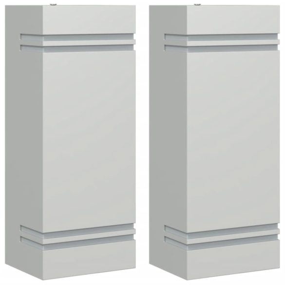 2 db ezüstszínű rozsdamentes acél kültéri falilámpa