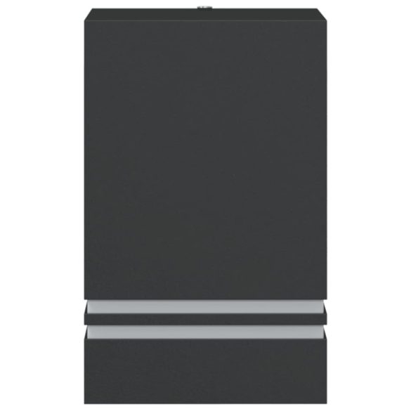 2 db fekete rozsdamentes acél kültéri falilámpa