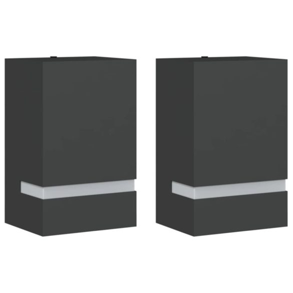 2 db fekete rozsdamentes acél kültéri falilámpa