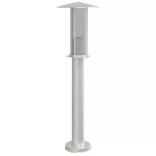 3 db ezüstszínű rozsdamentes acél kültéri állólámpa 60 cm