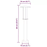 3 db ezüstszínű rozsdamentes acél kültéri állólámpa 60 cm