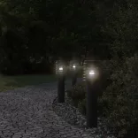 fekete rozsdamentes acél kültéri állólámpa 60 cm