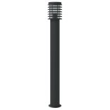 3 db fekete rozsdamentes acél kültéri állólámpa 110 cm