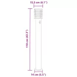 ezüst rozsdamentes acél kültéri állólámpa érzékelővel 110 cm