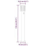 3 db rozsdamentes acél kültéri állólámpa érzékelővel 110 cm