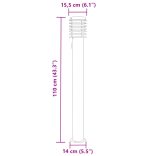 3 db ezüst rozsdamentes acél kültéri állólámpa aljzattal 110 cm