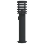 fekete rozsdamentes acél kültéri állólámpa aljzattal 60 cm