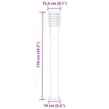 fekete rozsdamentes acél kültéri állólámpa aljzattal 110 cm