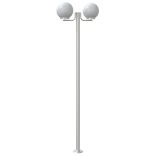 3 db ezüstszínű rozsdamentes acél kültéri állólámpa 215 cm