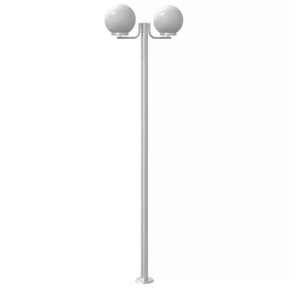 3 db ezüstszínű rozsdamentes acél kültéri állólámpa 215 cm