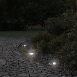 fekete kerek öntött alumínium kültéri talajlámpa 10,5 x 10,5 cm