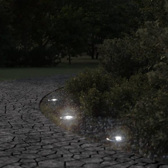 fekete kerek öntött alumínium kültéri talajlámpa 10,5 x 10,5 cm