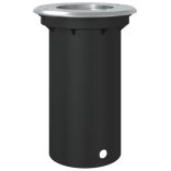 fekete kerek öntött alumínium kültéri talajlámpa 10,5 x 10,5 cm