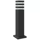 3 db fekete alumínium kültéri állólámpa érzékelővel 50 cm