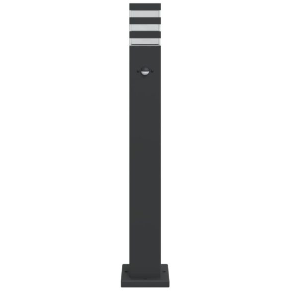 fekete alumínium kültéri állólámpa érzékelővel 80 cm
