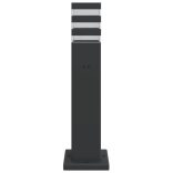 fekete alumínium kültéri állólámpa aljzattal 50 cm
