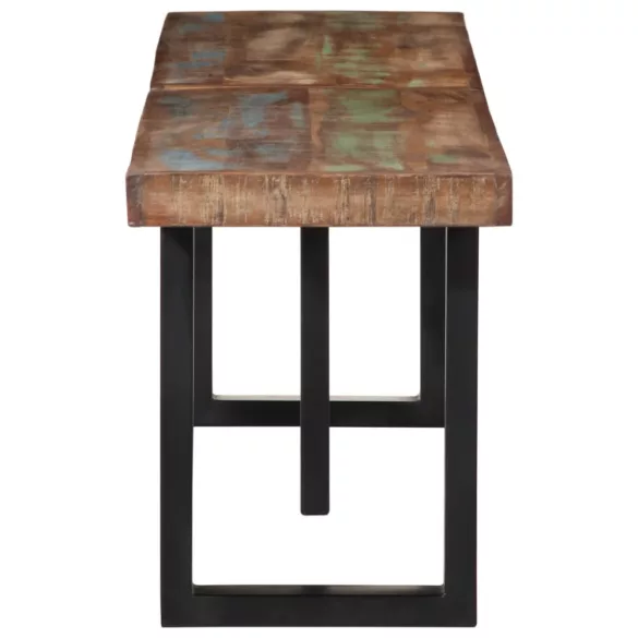 tömör újrahasznosított fa és acél pad 160 cm