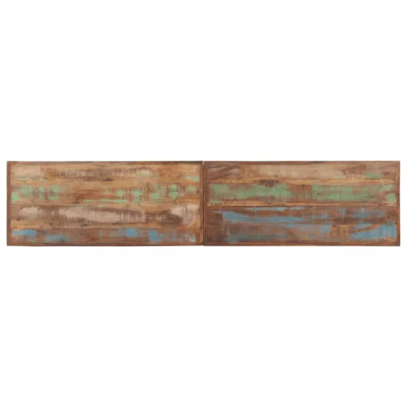 tömör újrahasznosított fa és acél pad 160 cm