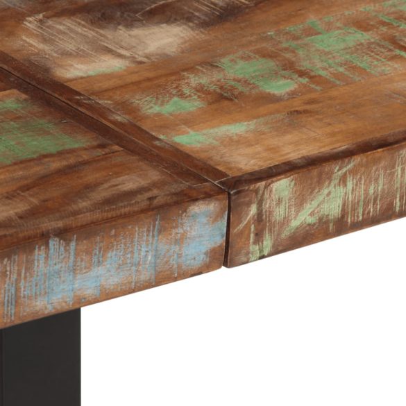 tömör újrahasznosított fa és acél pad 160 cm