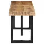 tömör nyers mangófa és acél pad 160 cm