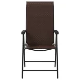 2 db barna polyrattan összecsukható kerti szék