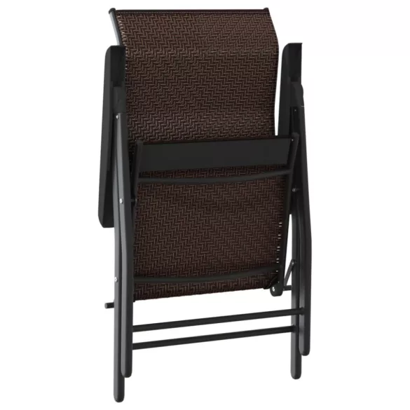 2 db barna polyrattan összecsukható kerti szék